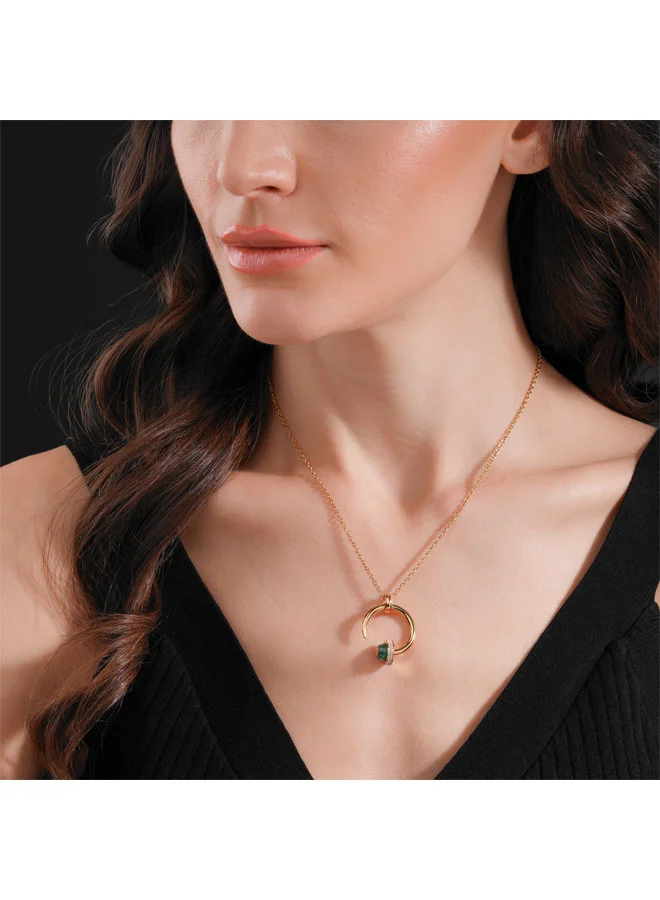 Police Gold/Green Beaming Pendant Necklace & Stud Earrings Gift Set for Women for Women | Best Price UAE